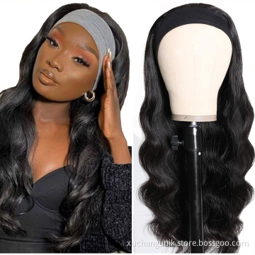 Cheap Selling Wholesale Fashion 150% Density With Headband human hair wig natural Body Wave hair wig for black women Human Hair